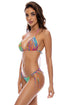 Luli Fama Wild Waters Crystallized Wavy Ruched Back Tie Side Bottom